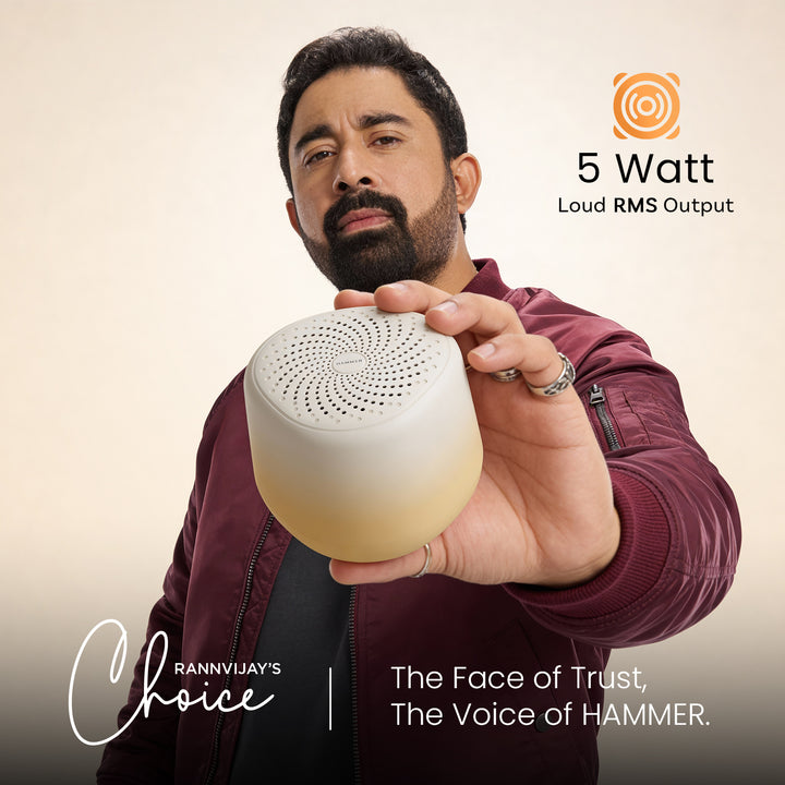 HAMMER Drop Sunrise 5W Portable Speaker with Bluetooth 6.0 & Up to 32H Playtime Beige