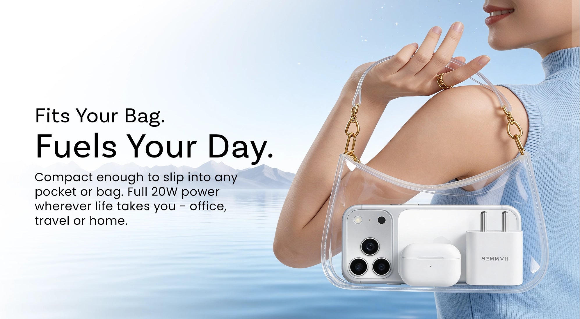 Hammer Compact 20W charger delivers powerful fast charging wherever work, travel, or daily life takes you.