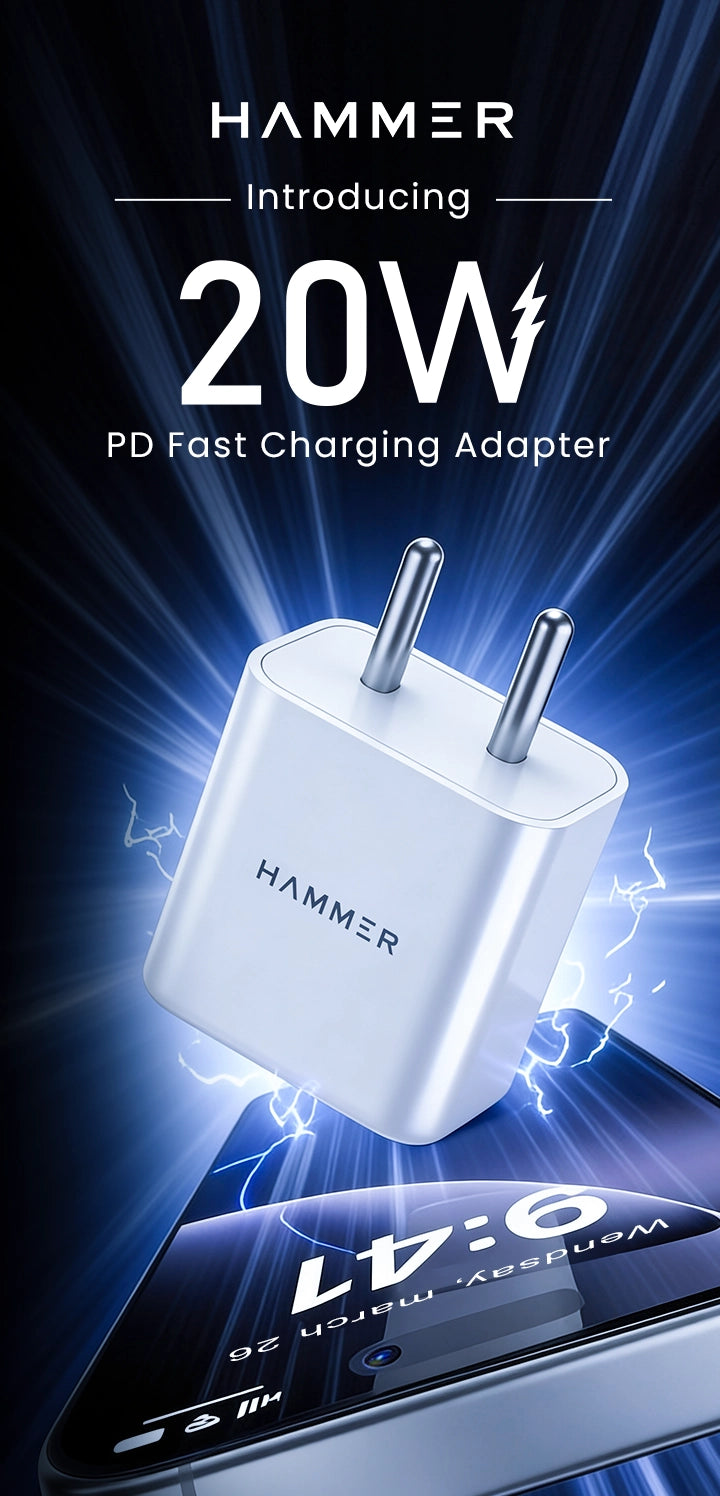 Hammer 20W PD fast charger delivers rapid, efficient charging for smartphones and Type-C devices