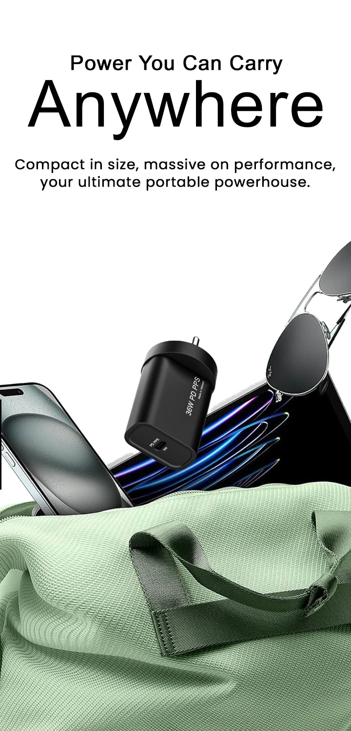 Compact yet powerful, Hammer 36W GaN charger delivers unmatched durability and portable performance.