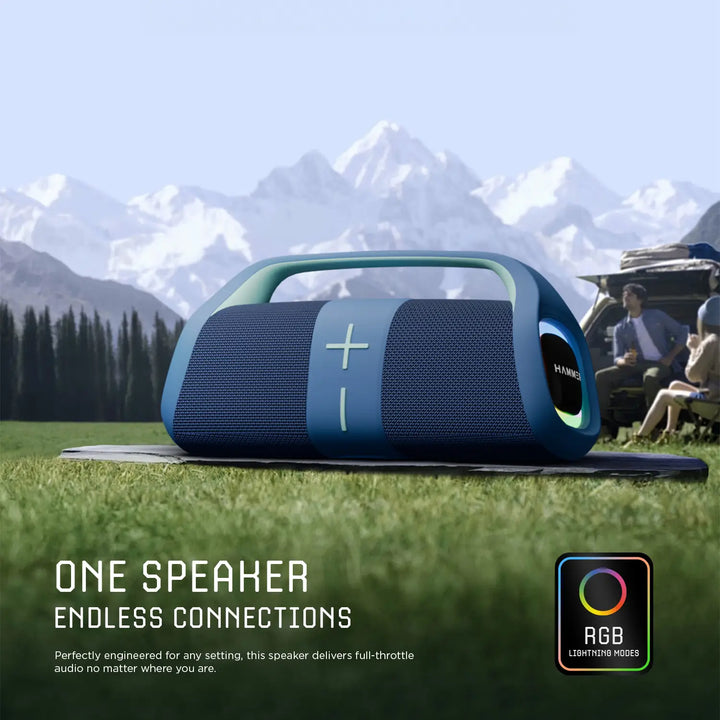 Hammer Boom 30W Bluetooth Speaker with RGB Lights and Dual Passive Radiators