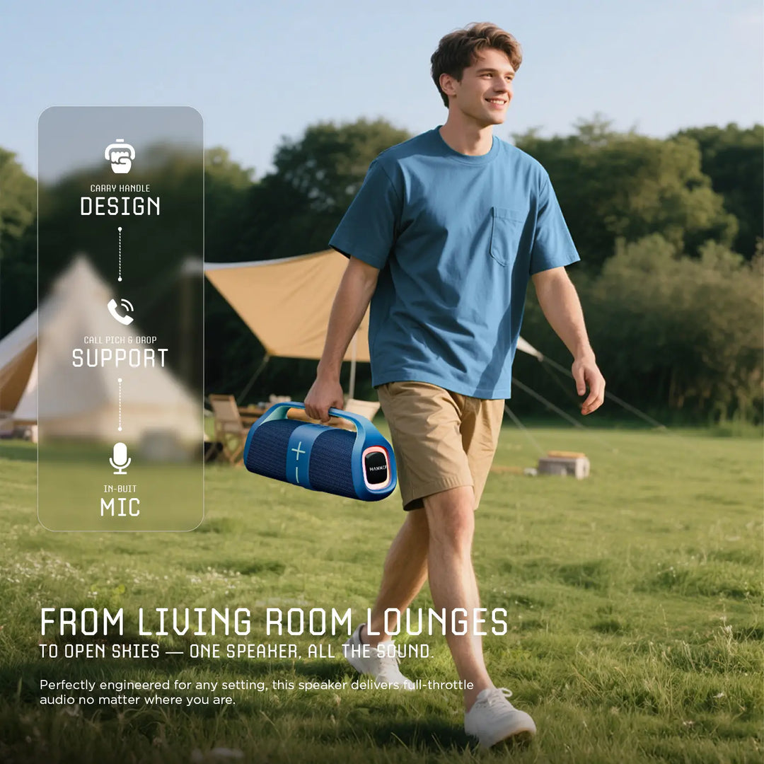 Hammer Boom 30W Bluetooth Speaker with RGB Lights and Dual Passive Radiators