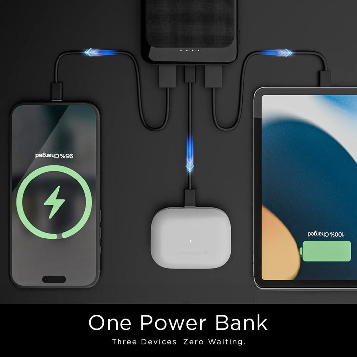 Hammer Ultra Charge 20k mAh 22.5W Power Bank with 3 Output, 2 Input Ports and Multiple Layers of Protection
