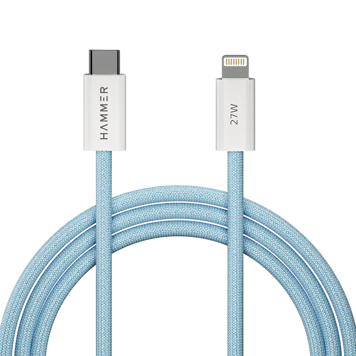Hammer 27W Fast Charging Type-C to Lightning Cable with 8 pins, pure copper for all Apple Devices(Inc iPad)