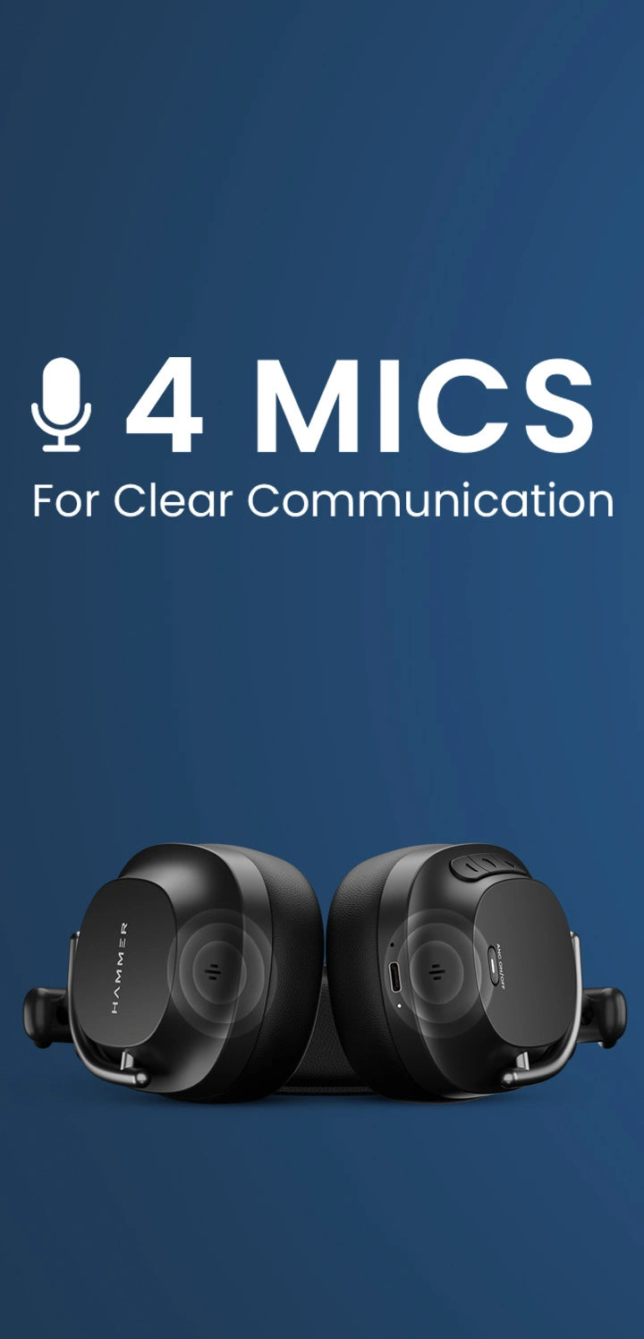 Headphones with quad mics