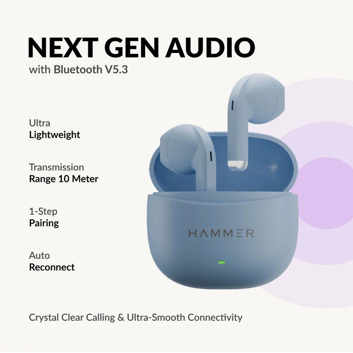 Hammer Ultra Pods TWS Earbuds with 3D Stereo Sound & Touch Controls