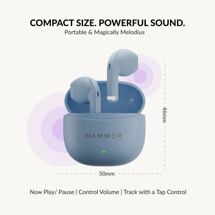 Hammer Ultra Pods TWS Earbuds with 3D Stereo Sound & Touch Controls