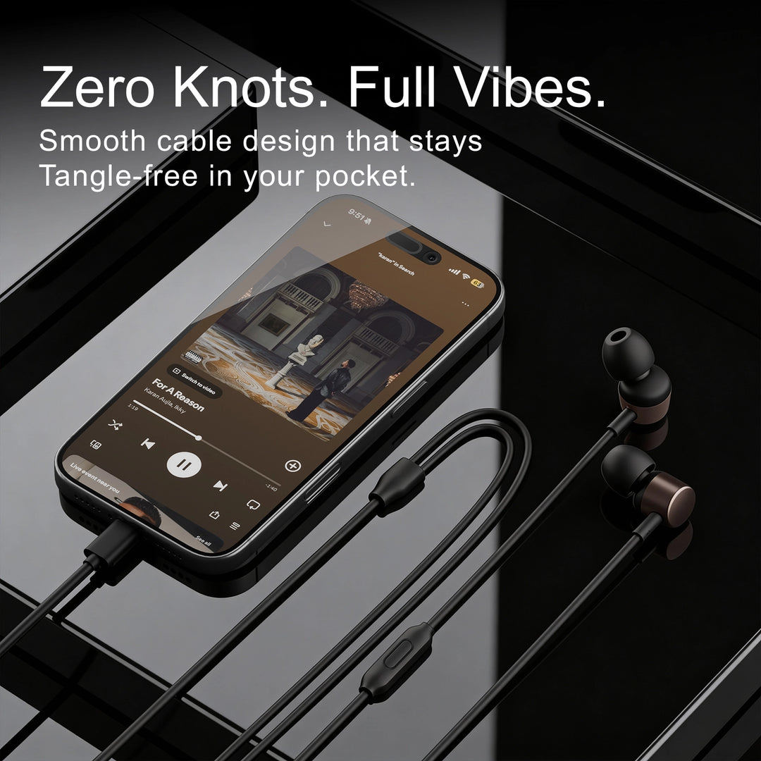 Smooth, tangle-free cable design for hassle-free everyday listening