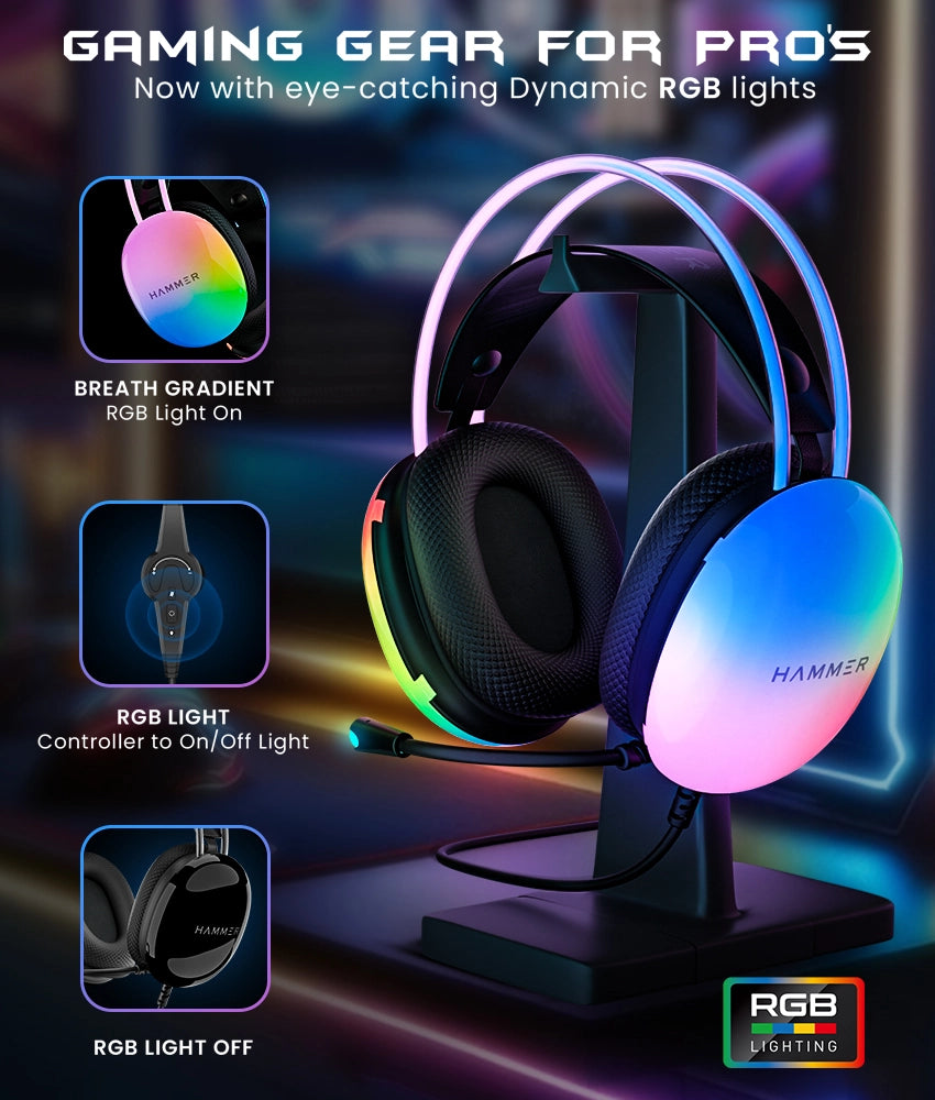 RGB Lights Wireless Headphone