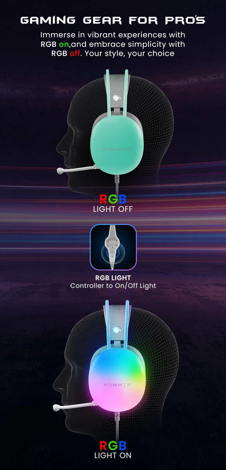RGB Lights Bluetooth Headphone