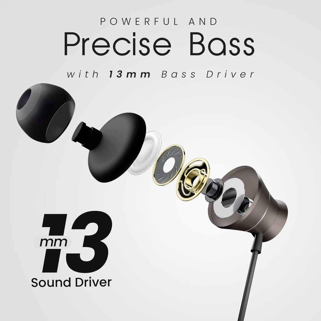 Hammer Nova Universal Type-C Earphones with Metallic Built Earbuds, Powerful Bass & Lightweight