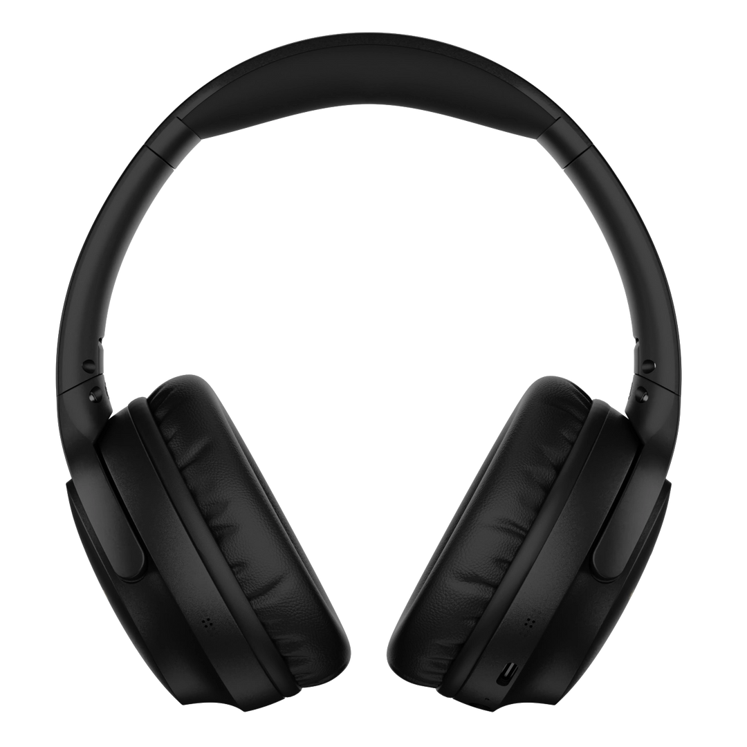 Hammer Bash Vivid ANC Wireless Bluetooth Over-Ear Headphones with 23 dB 70h Playtime, Type-C Fast Charging, Comfort Fit, Foldable Black