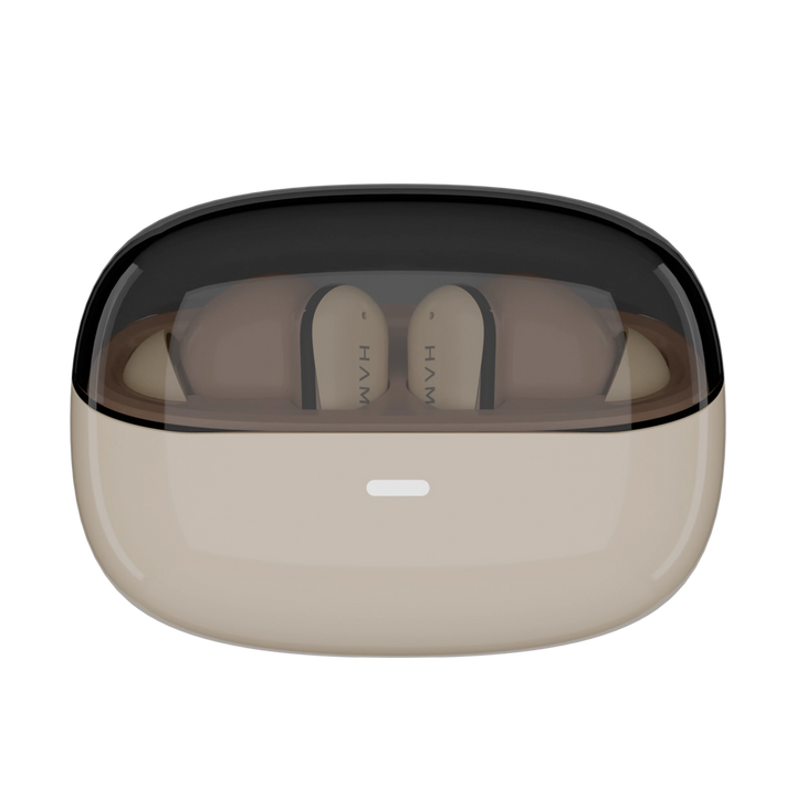 Hammer Aura Wireless Ear Buds with 32dB ANC, 4-Mic ENC,50H Playtime, Low Latency Gaming Mode, IPX4 (Beige)
