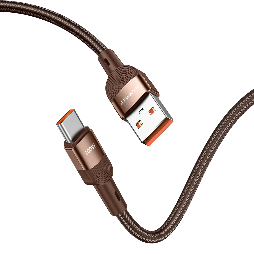 HAMMER 100W USB Type C Data Sync Fast Charging Cable for OnePlus Smartphones And Compatible With All Type C Devices