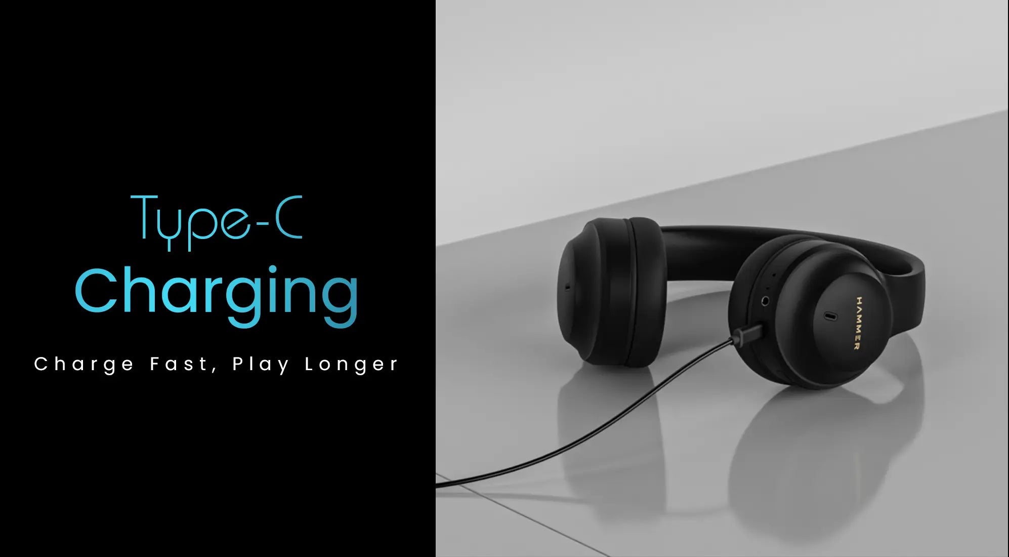 hammer vibe ENC wireless bluetooth headphone with fast charging