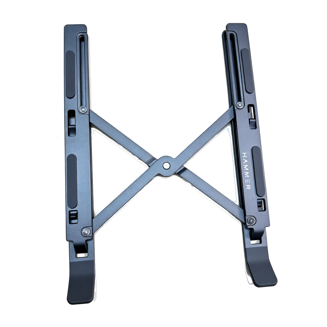 HAMMER Desk Essential LS6 Portable Laptop Stand with Adjustable Height, Foldable for Laptops & MacBooks - Grey