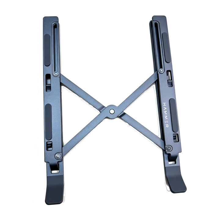 HAMMER Desk Essential LS6 Portable Laptop Stand with Adjustable Height, Foldable for Laptops & MacBooks - Grey