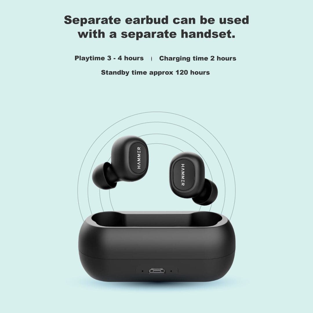 Hammer Solo wireless earbuds with long battery