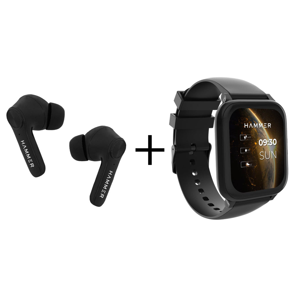 Hammer Pulse 5.0 Smartwatch Hammer Airflow 2.0 Truly Wireless Earbuds (Combo)