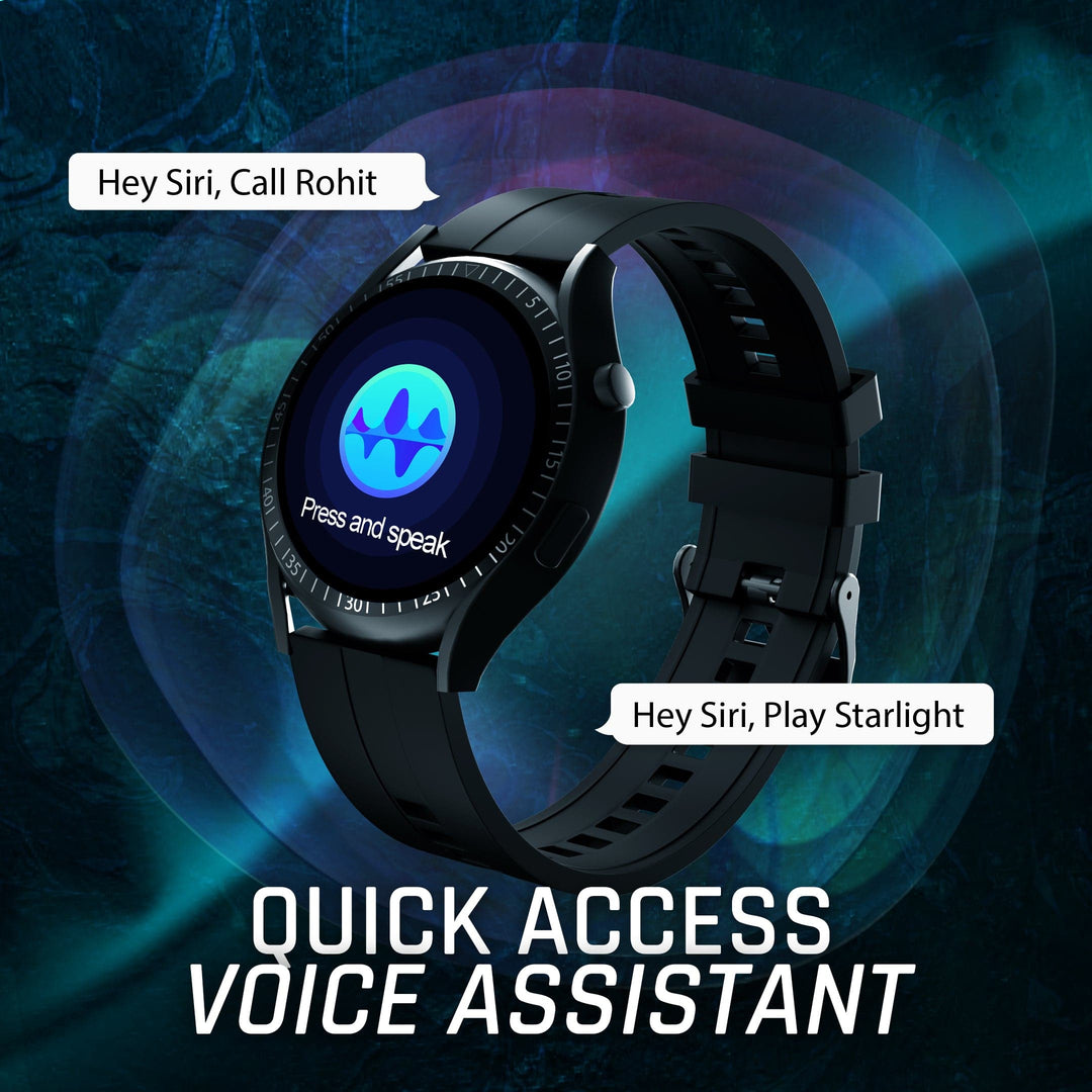 round smartwatch with voice assistant