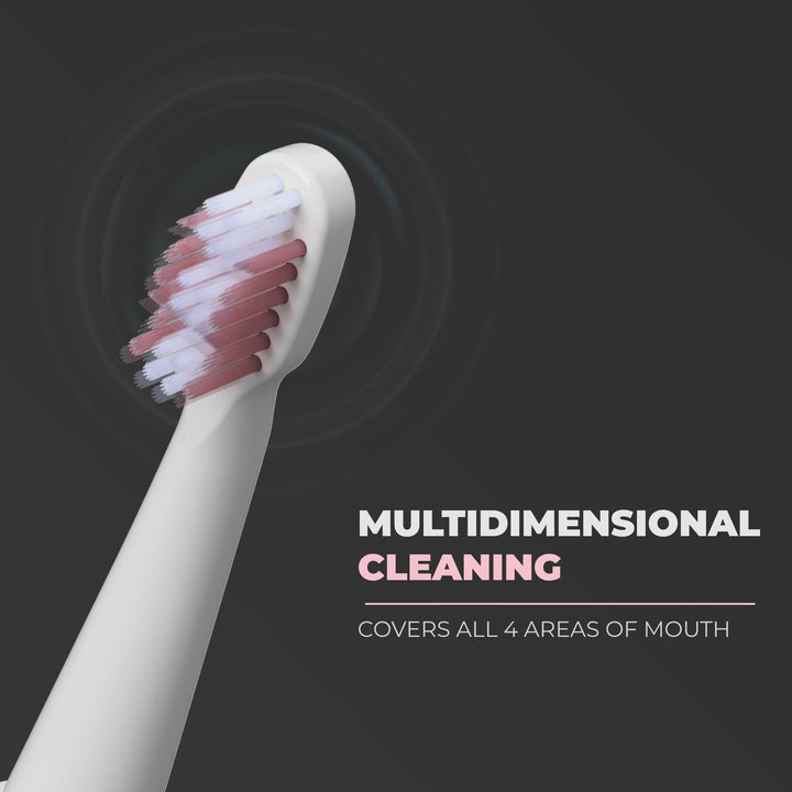 Hammer brush heads with multidimensional cleaning