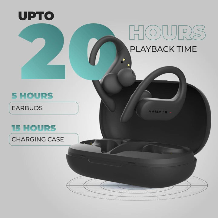 true wireless earbuds with upto 20 hrs battery backup