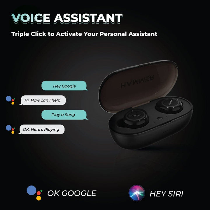 Hammer airflow truly wireless earbuds with voice assistant