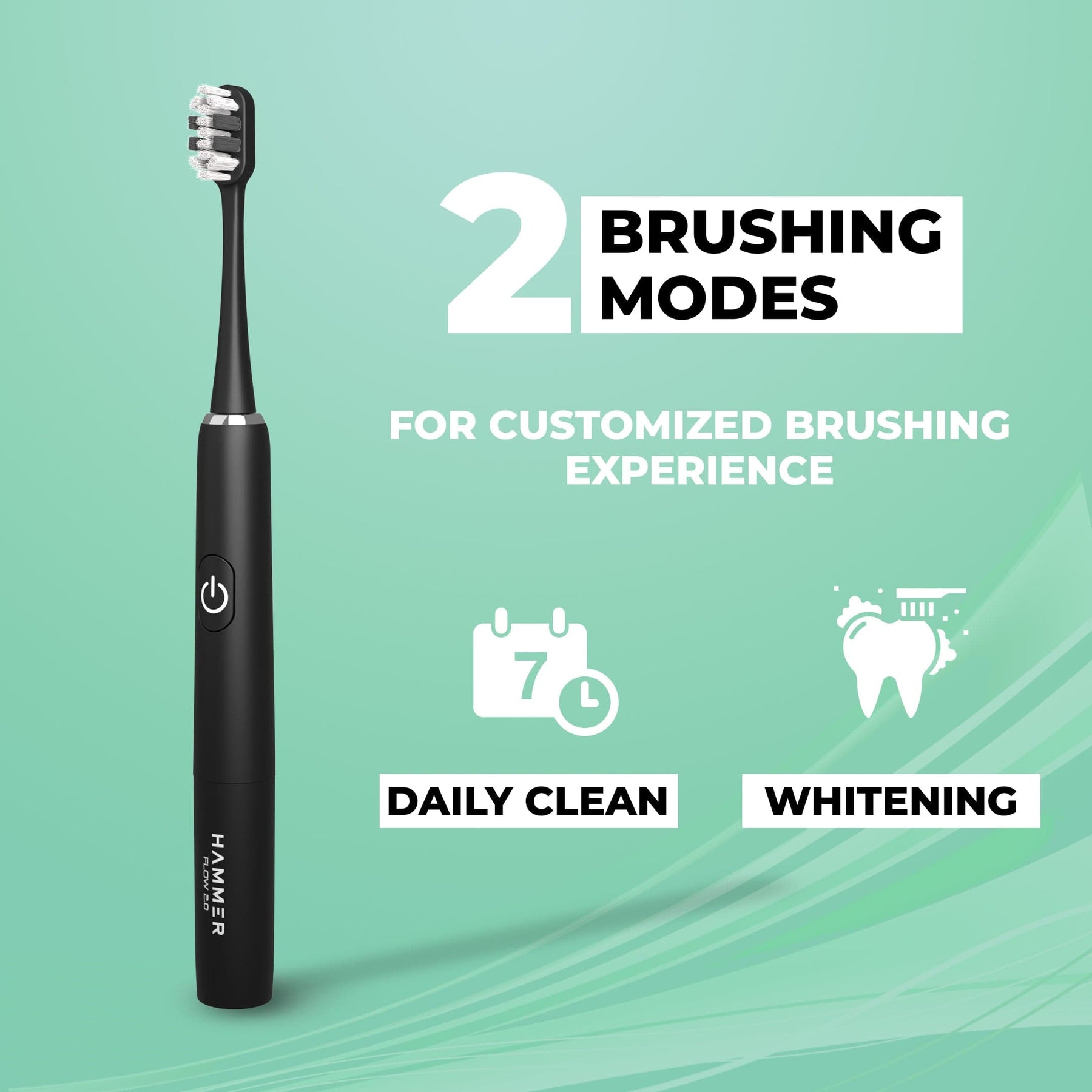 Hammer Flow 2.0 Electric Toothbrush with 2 Replaceable Heads